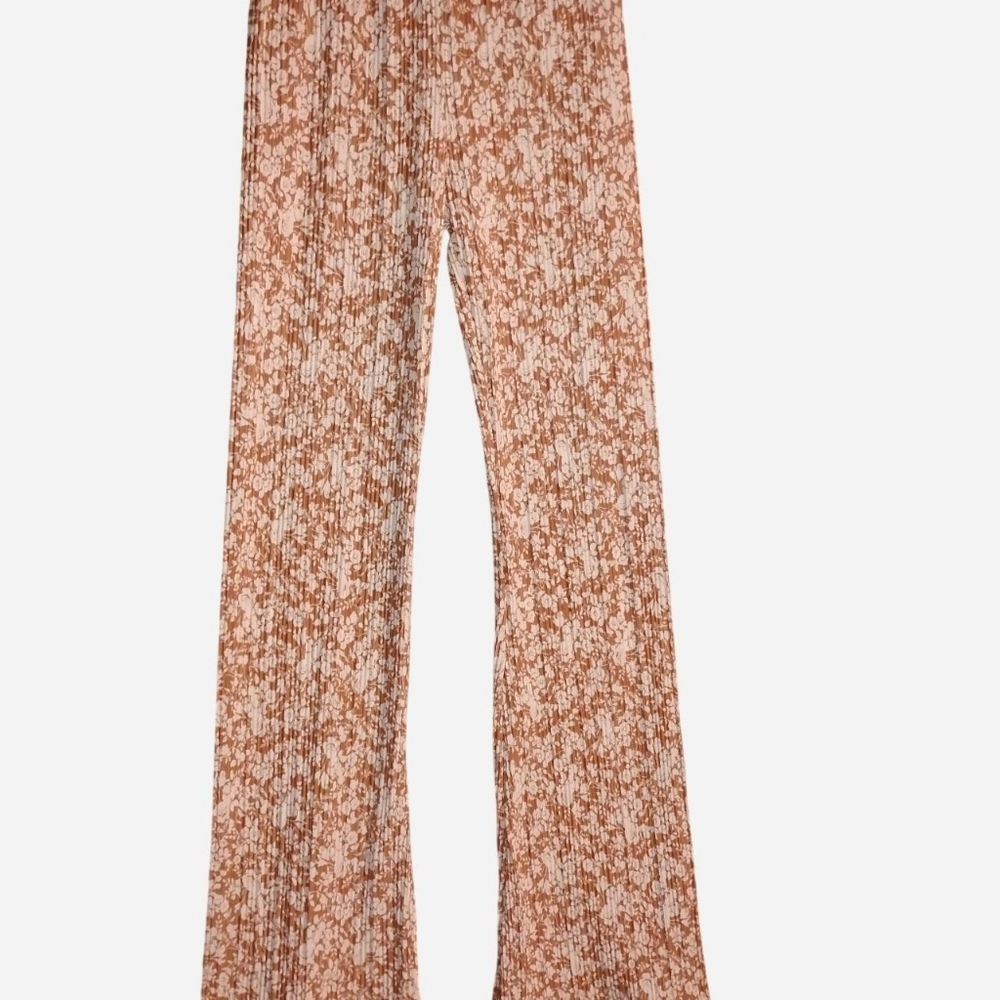 NY Invasion Floral Plissé Pants • High Waisted Wide Leg